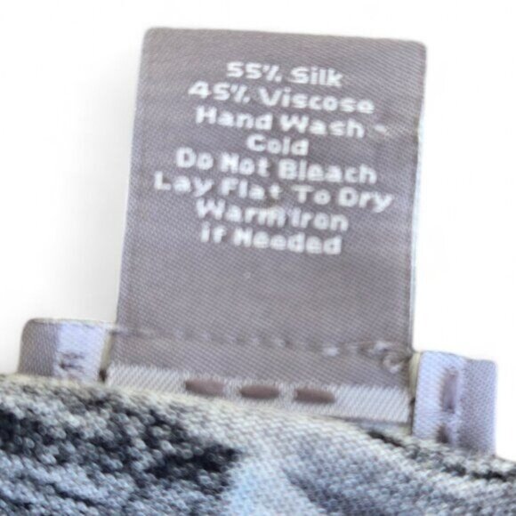 Ann Taylor Womens Paisley Print Surplic Wrap V-Neck 3/4 Sleeve Top Medium Black - Picture 4 of 4